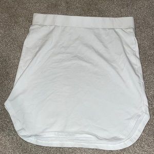 white mini skirt